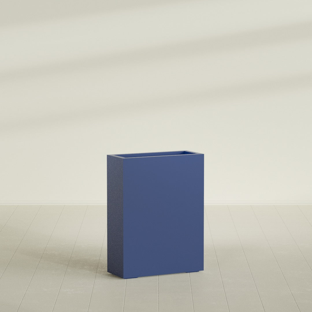 Amesbury Large Narrow Rectangle Fiberglass Planter - 24 in x 10 in x 32 in - Matte Cobalt Blue - Matte Cobalt Blue,24 in x 10 in x 32 in
