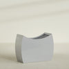 Seoul Extra Large Curved Abstract Fiberglass Planter - 48 in x 20 in x 36 in - Metallic Silver - Metallic Silver,48 in x 20 in x 36 in