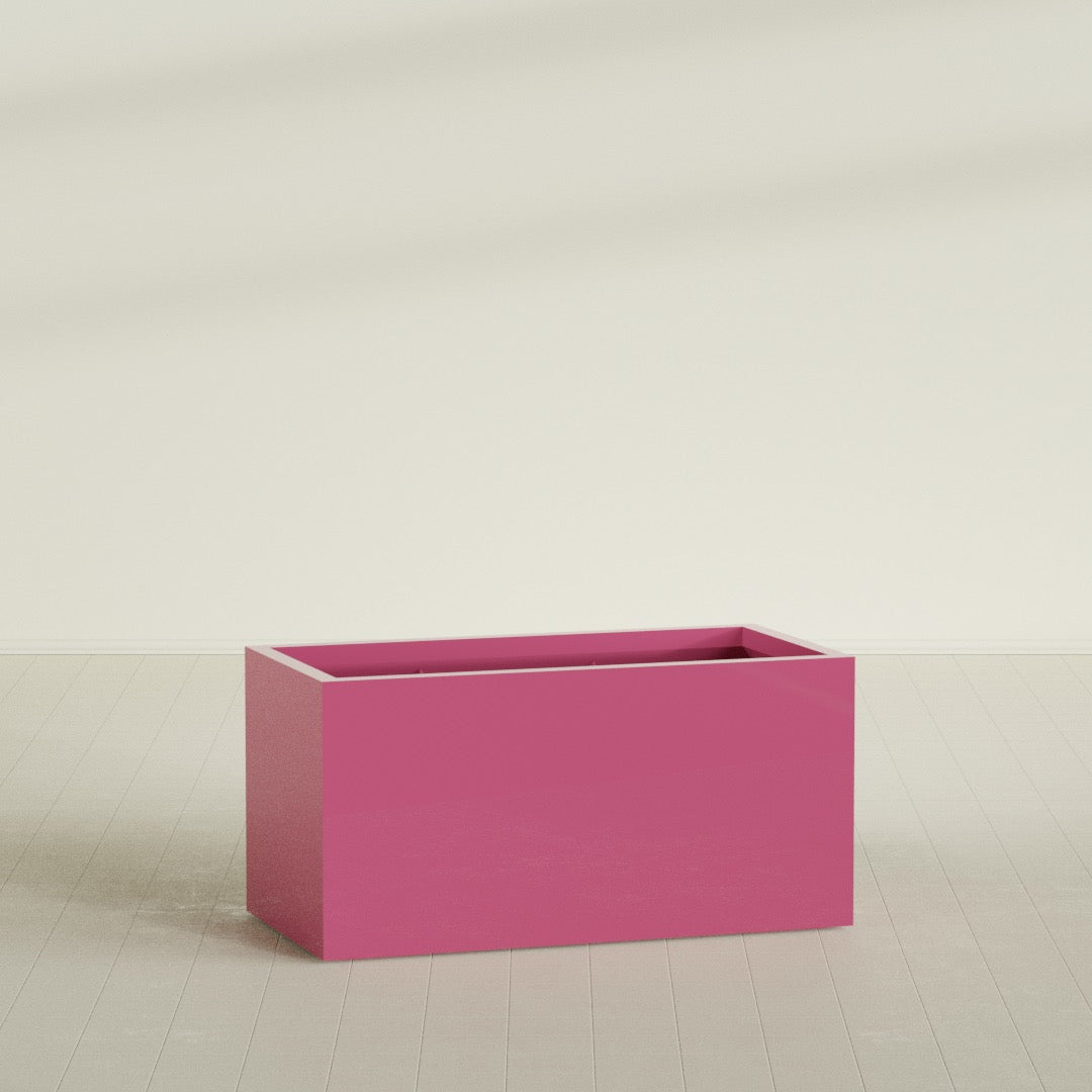 Granada Extra Large Long Rectangle Fiberglass Planter - 48 in x 24 in x 24 in - Gloss Pink Violet - Gloss Pink Violet,48 in x 24 in x 24 in