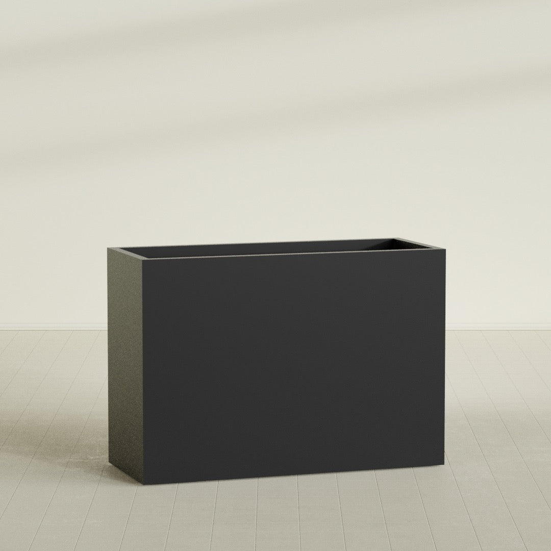Darwin Extra Large Long Rectangle Fiberglass Planter - 60 in x 24 in x 42 in - Matte Black - Matte Black,60 in x 24 in x 42 in