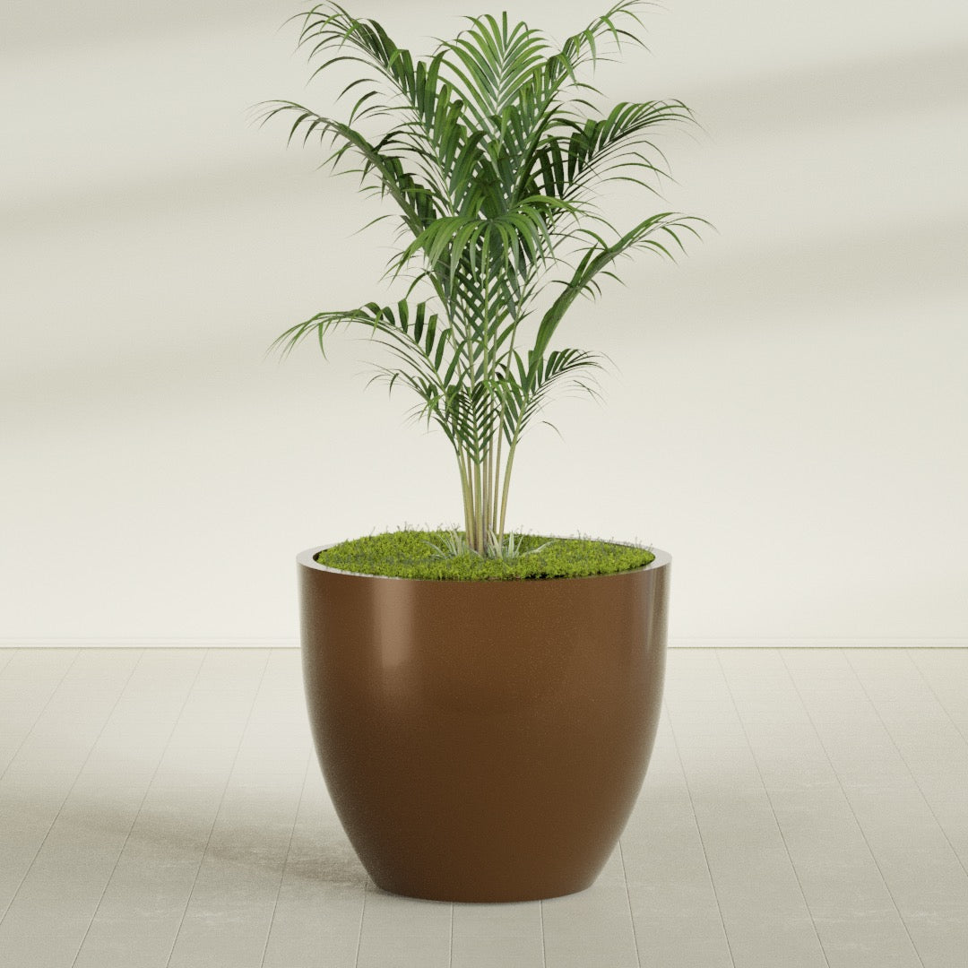 Wannsee Extra Large Round Fiberglass Planter - 50 in x 50 in x 44 in - Metallic Bronze - Metallic Bronze,50 in x 50 in x 44 in