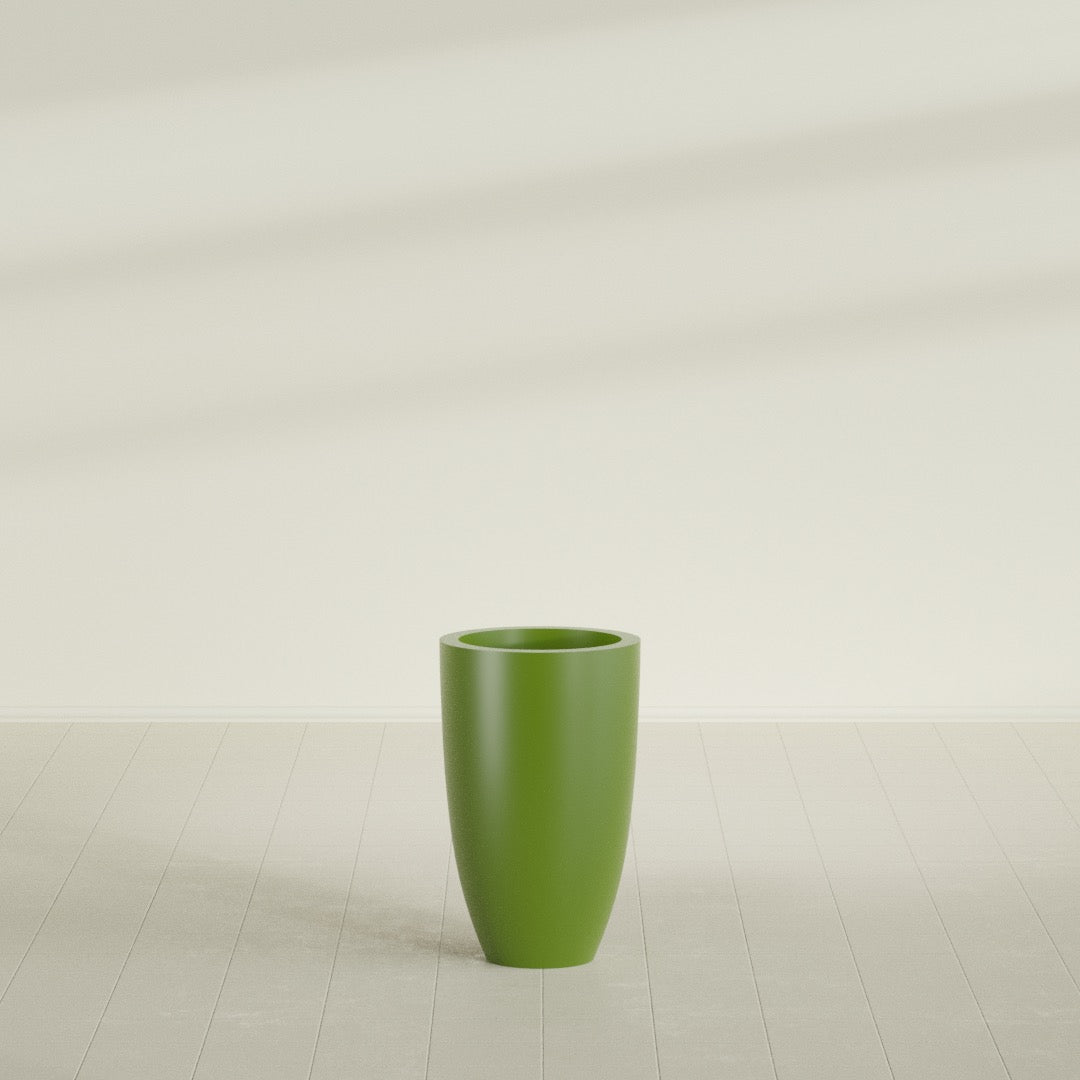 Brannan Medium Round Fiberglass Planter - 18 in x 18 in x 29 in - Satin Green - Satin Green,18 in x 18 in x 29 in