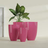 Brannan Large Round Fiberglass Planter - 30 in x 30 in x 41 in - Gloss Pink Violet - Gloss Pink Violet,30 in x 30 in x 41 in