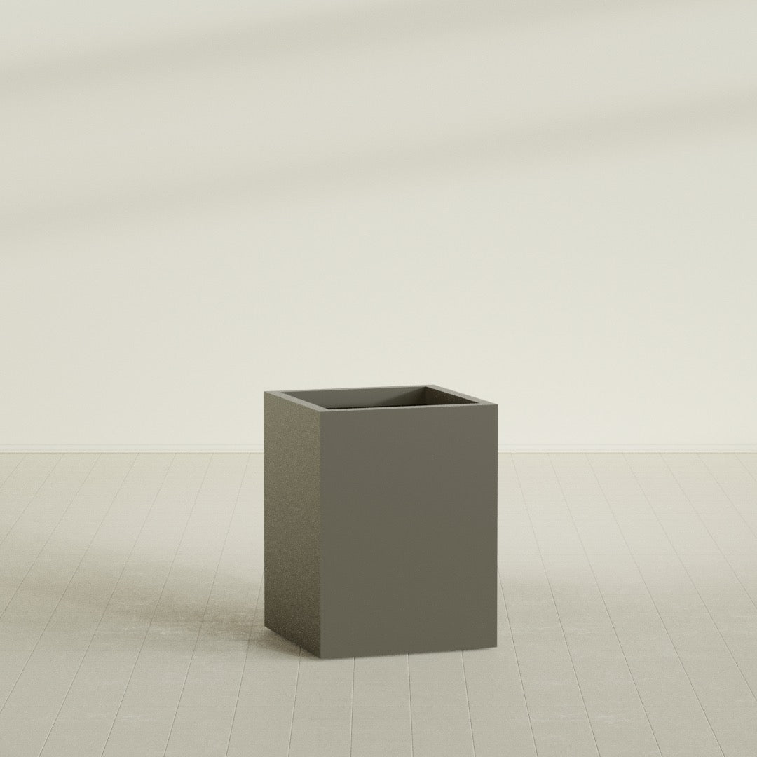 Brisbane Large Rectangle Fiberglass Planter - 24 in x 24 in x 32 in - Matte Bronze - Matte Bronze,24 in x 24 in x 32 in