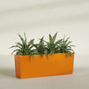 Panama Extra Large Long Rectangle Fiberglass Planter - 48 in x 12 in x 18 in - Gloss Tangerine - Gloss Tangerine,48 in x 12 in x 18 in