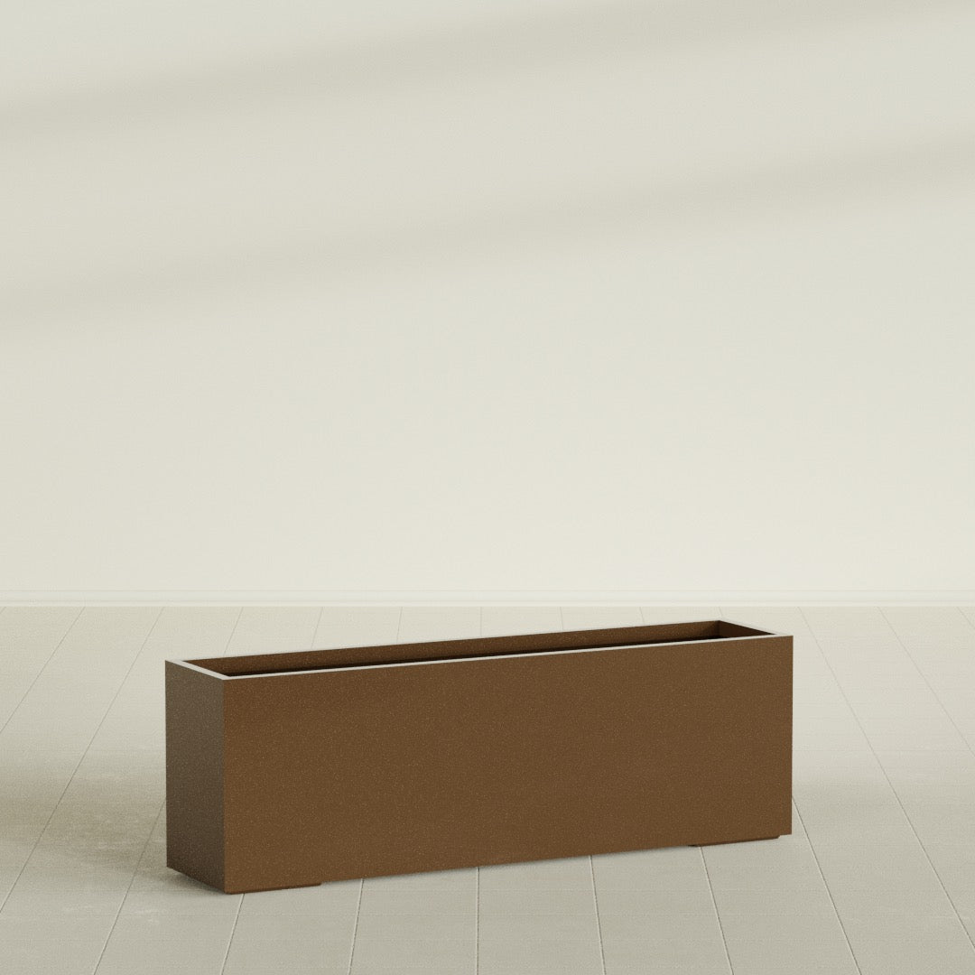 Tolga Extra Large Long Rectangle Fiberglass Planter - 72 in x 16 in x 24 in - Metallic Bronze - Metallic Bronze,72 in x 16 in x 24 in