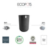 Oslo Medium Round Planter - 13.8 in x 13.8 in x 20.3 in - Dark Grey - Dark Grey,13.75 in x 13.75 in x 20.25 in,Planter Only