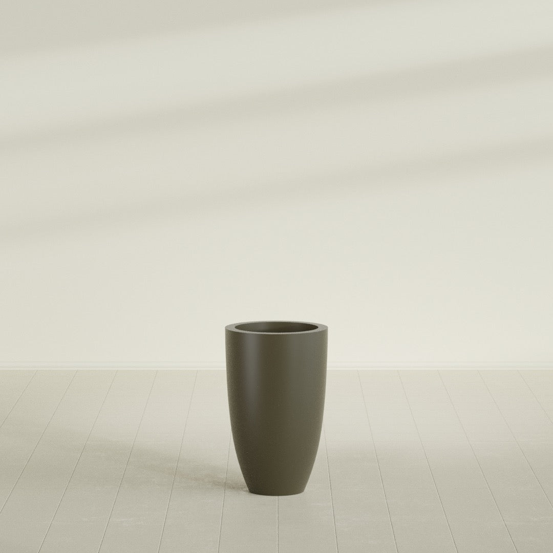 Brannan Medium Round Fiberglass Planter - 18 in x 18 in x 29 in - Matte Bronze - Matte Bronze,18 in x 18 in x 29 in