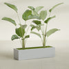 Cuba Large Long Rectangle Fiberglass Planter - 48 in x 14 in x 12 in - Metallic Silver - Metallic Silver,48 in x 14 in x 12 in