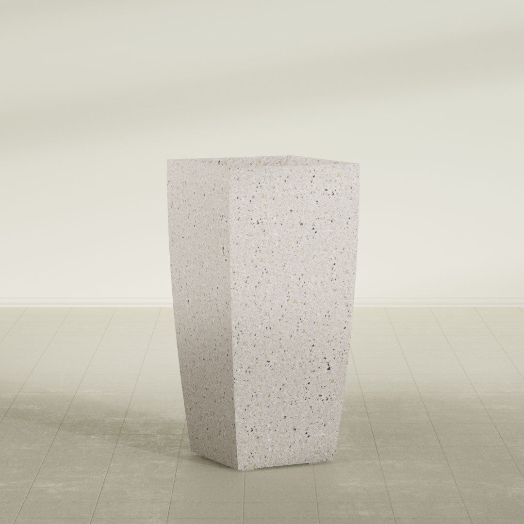ProTone Fiberglass Premium Finish Large Tapered Column Planter - 20 in x 20 in x 42 in - StoneLight - Greystone - StoneLight - Greystone,20 in x 20 in x 42 in