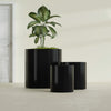 Rio Grande Large Round Fiberglass Planter - 30 in x 30 in x 32 in - Gloss Black - Gloss Black,30 in x 30 in x 32 in