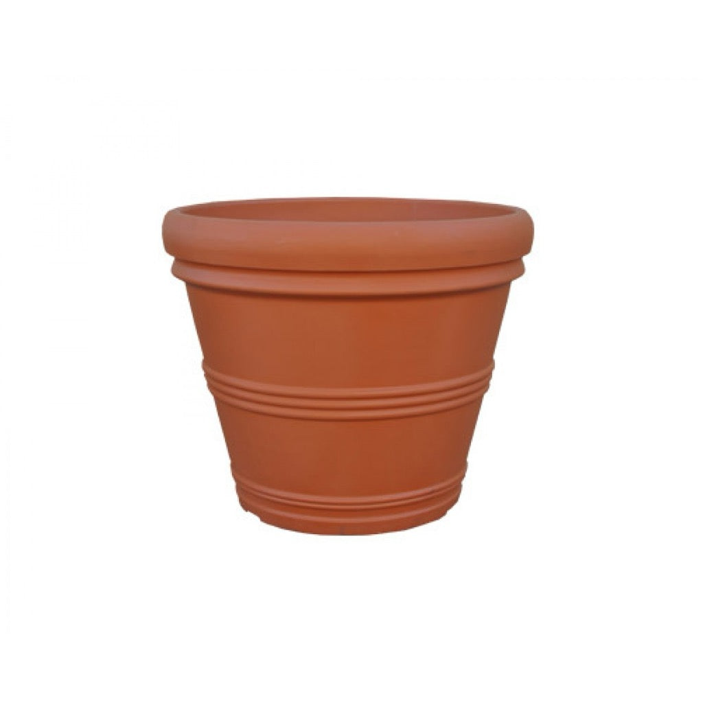 Medium Cylinder Plastic Planter - 20 in x 20 in x 16 in - Terracotta - Terracotta,20 in x 20 in x 16 in