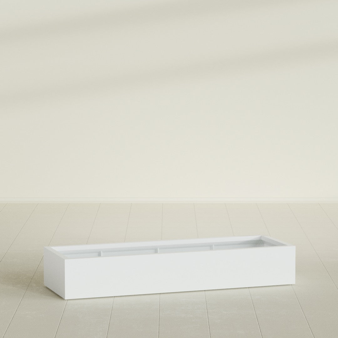 Antwerp Extra Large Long Rectangle Fiberglass Planter - 72 in x 24 in x 12 in - Matte White - Matte White,72 in x 24 in x 12 in