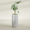Saint Tropez Large Tall Round Fiberglass Planter - 20 in x 20 in x 43 in - Metallic Silver - Metallic Silver,20 in x 20 in x 43 in
