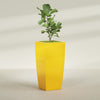 Toulan Extra Large Tall Tapered Square Fiberglass Planter - 28 in x 28 in x 60 in - Gloss Saffron - Gloss Saffron,28 in x 28 in x 60 in
