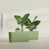 Panama Large Long Rectangle Fiberglass Planter - 36 in x 12 in x 18 in - Satin Green - Satin Green,36 in x 12 in x 18 in