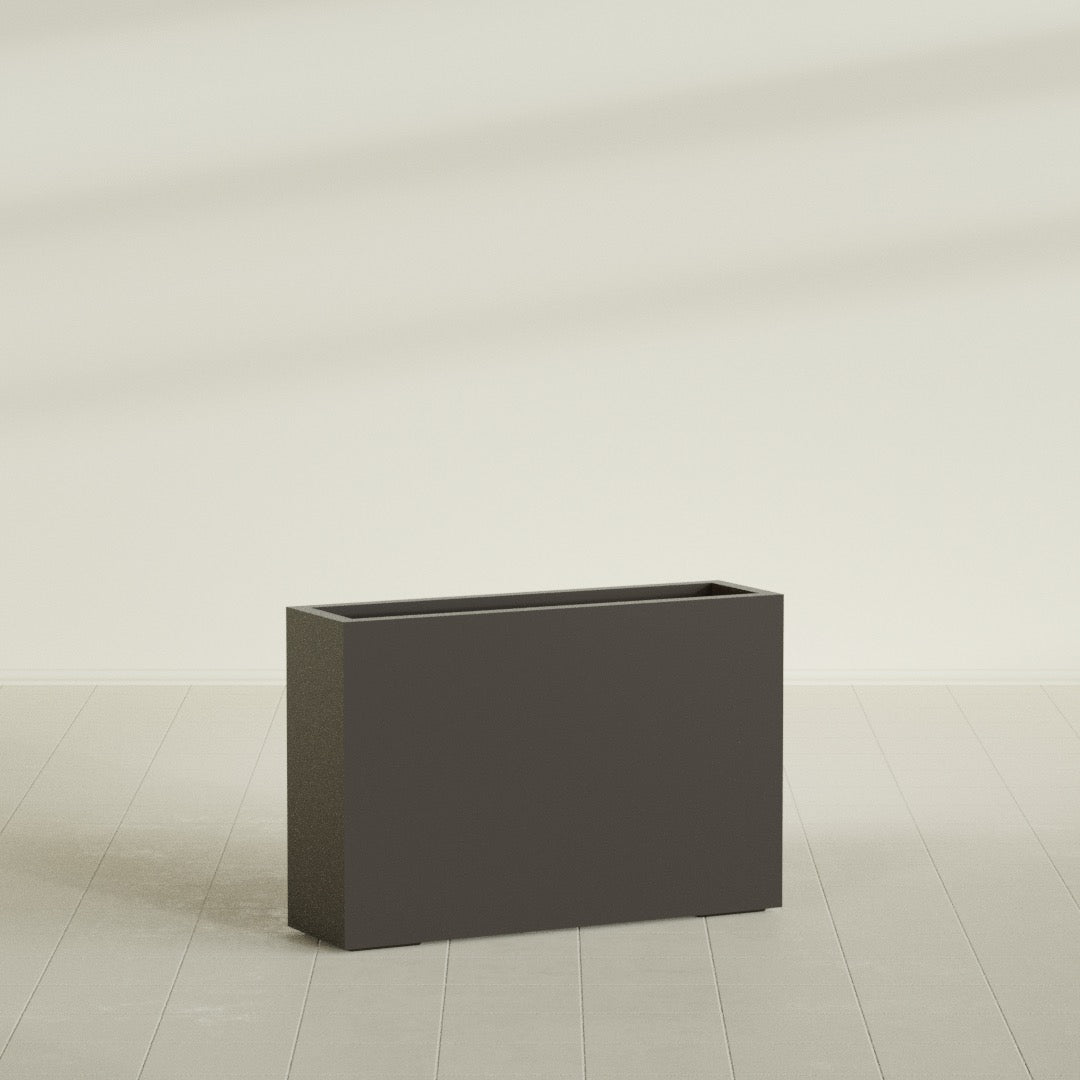 Milano Large Narrow Rectangle Fiberglass Planter - 36 in x 10 in x 24 in - Matte Brown - Matte Brown,36 in x 10 in x 24 in