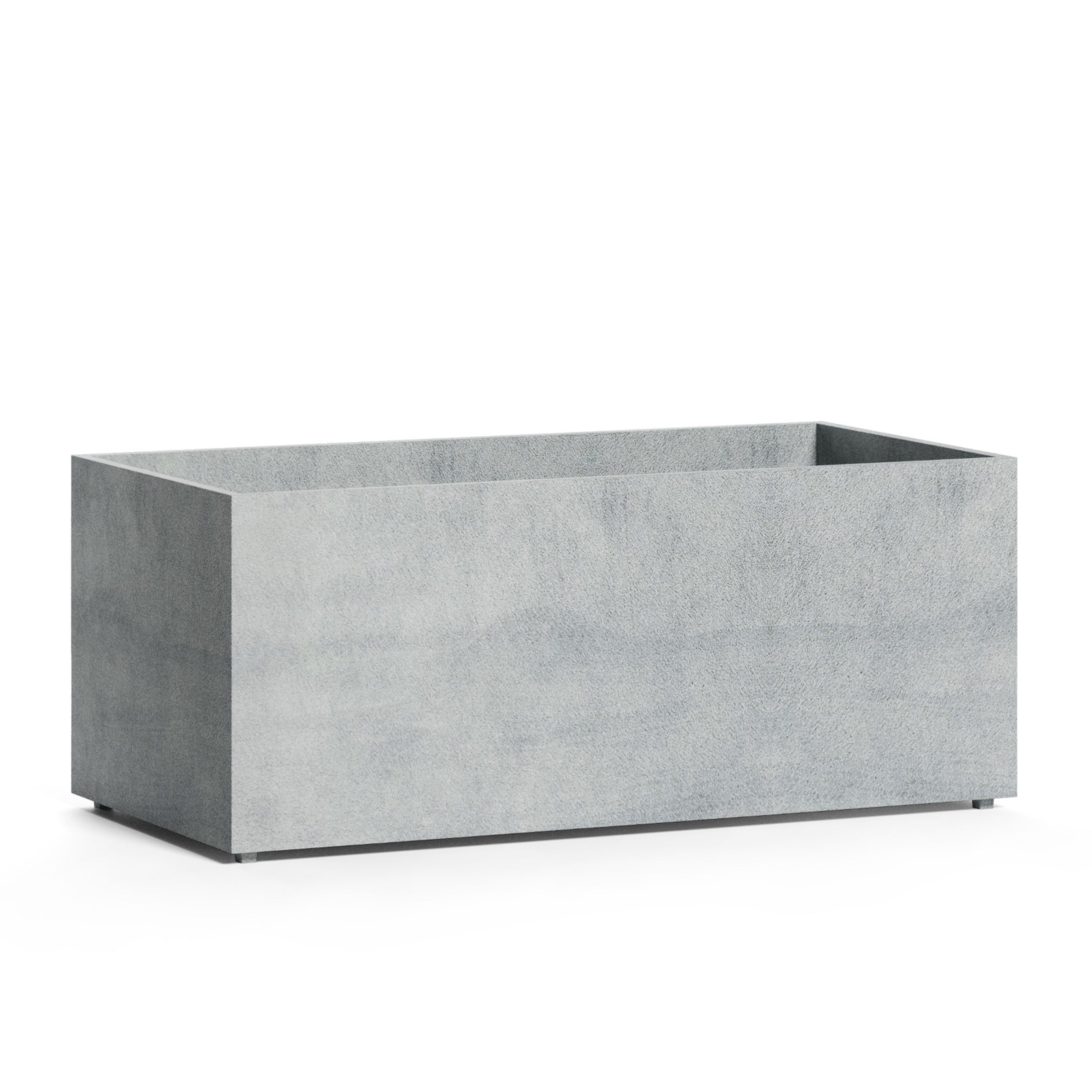 Semplito Rectangular Planter – Concrete Stone Finish – Fiberglass Indoor/Outdoor and Weather-Resistant Large Planter (39.5" L x 19.75" W x 15.75" H Exterior, 39" L x 19.3" W Interior) - Concrete Stone,39.3 in x 19.7 in x 15.7 in