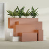 Hollywood Large Narrow Rectangle Fiberglass Planter - 36 in x 12 in x 24 in - Matte Terracotta - Matte Terracotta,36 in x 12 in x 24 in