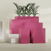 Darwin Large Tall Rectangle Fiberglass Planter - 24 in x 24 in x 42 in - Gloss Pink Violet - Gloss Pink Violet,24 in x 24 in x 42 in