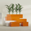 Torino Extra Large Wide Rectangle Fiberglass Planter - 72 in x 24 in x 18 in - Gloss Tangerine - Gloss Tangerine,72 in x 24 in x 18 in