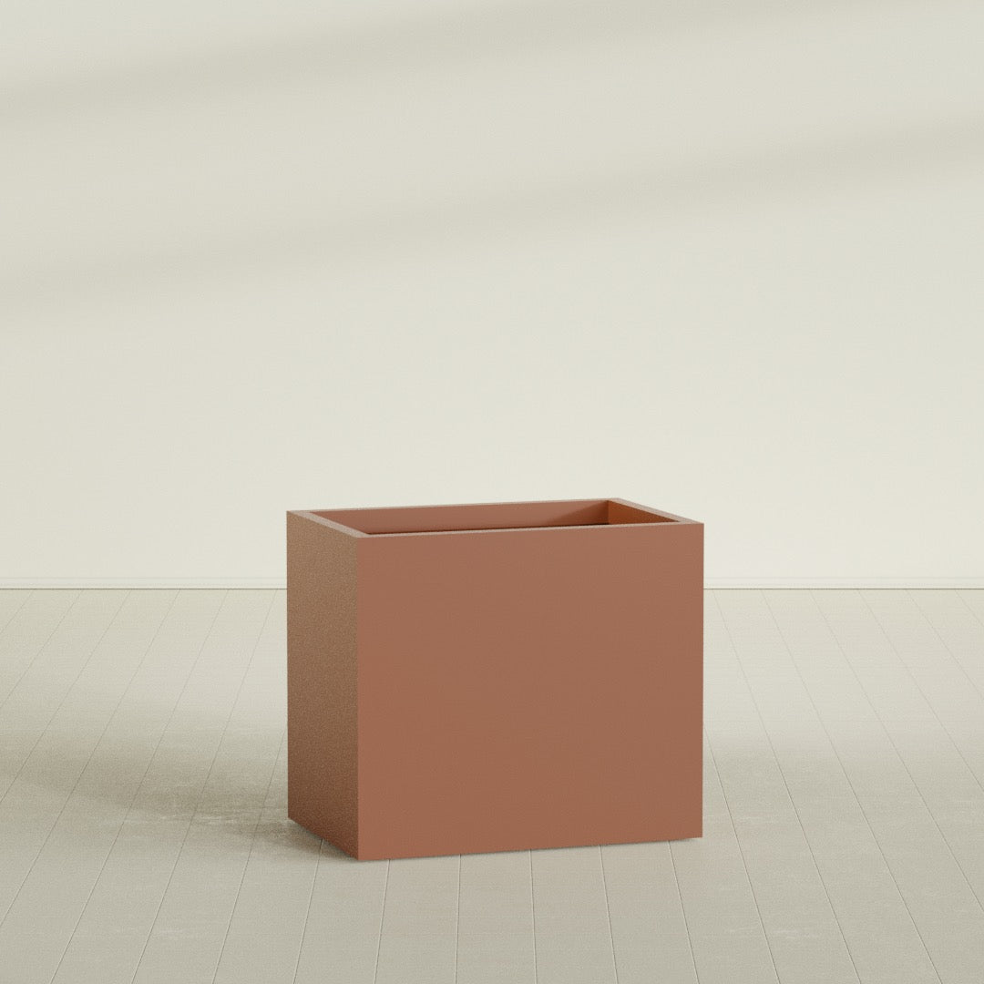 Brisbane Large Rectangle Fiberglass Planter - 36 in x 24 in x 32 in - Matte Terracotta - Matte Terracotta,36 in x 24 in x 32 in