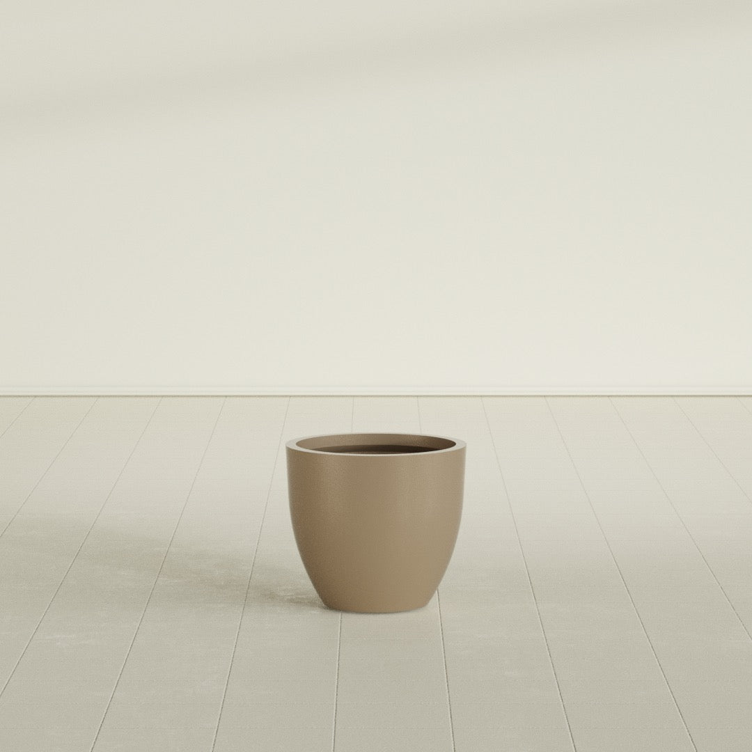 Wannsee Medium Round Fiberglass Planter - 22 in x 22 in x 19 in - Metallic Gold - Metallic Gold,22 in x 22 in x 19 in