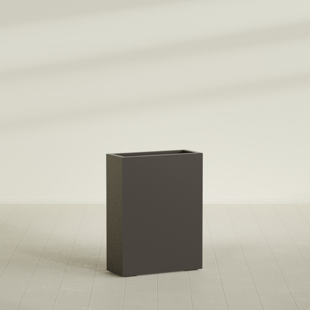Amesbury Large Narrow Rectangle Fiberglass Planter - 24 in x 10 in x 32 in - Matte Brown - Matte Brown,24 in x 10 in x 32 in