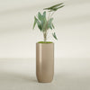 Saint Tropez Large Tall Round Fiberglass Planter - 20 in x 20 in x 43 in - Metallic Gold - Metallic Gold,20 in x 20 in x 43 in