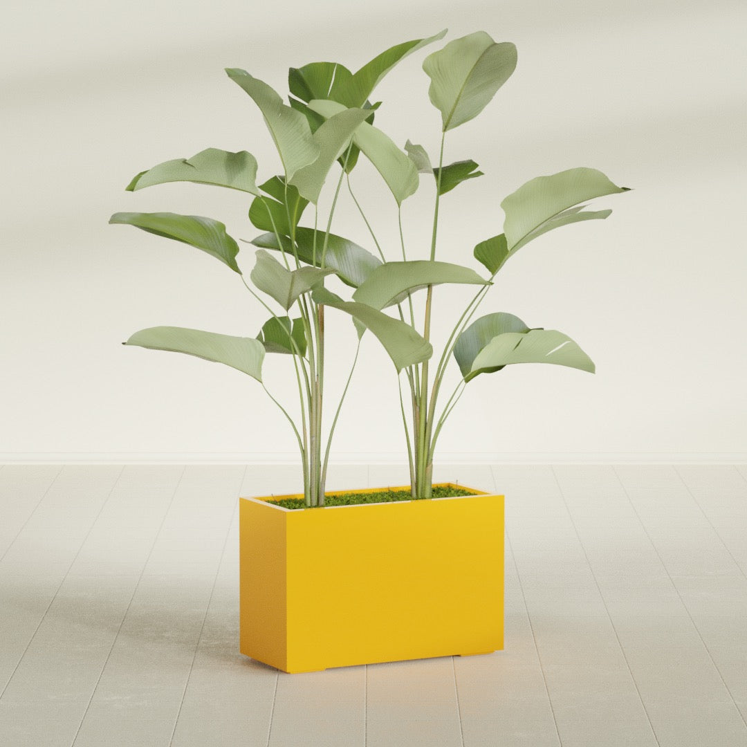 Tolga Large Rectangle Fiberglass Planter - 36 in x 16 in x 24 in - Gloss Saffron - Gloss Saffron,36 in x 16 in x 24 in