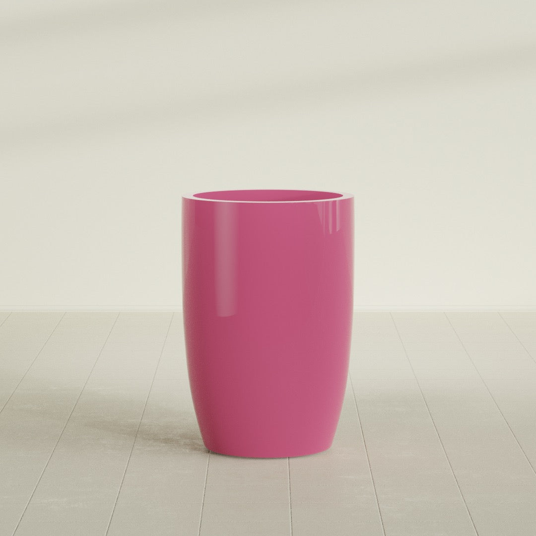 Lisbon Large Round Fiberglass Planter - 24 in x 24 in x 36 in - Gloss Pink Violet - Gloss Pink Violet,24 in x 24 in x 36 in