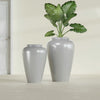 Bara Jar Large Round Fiberglass Planter - 20 in x 20 in x 31 in - Metallic Silver - Metallic Silver,20 in x 20 in x 32 in
