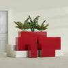 Potsdam Extra Large Long Rectangle Fiberglass Planter - 48 in x 16 in x 32 in - Gloss Red - Gloss Red,48 in x 16 in x 32 in