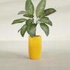 Lisbon Medium Round Fiberglass Planter - 14 in x 14 in x 25 in - Gloss Saffron - Gloss Saffron,14 in x 14 in x 25 in