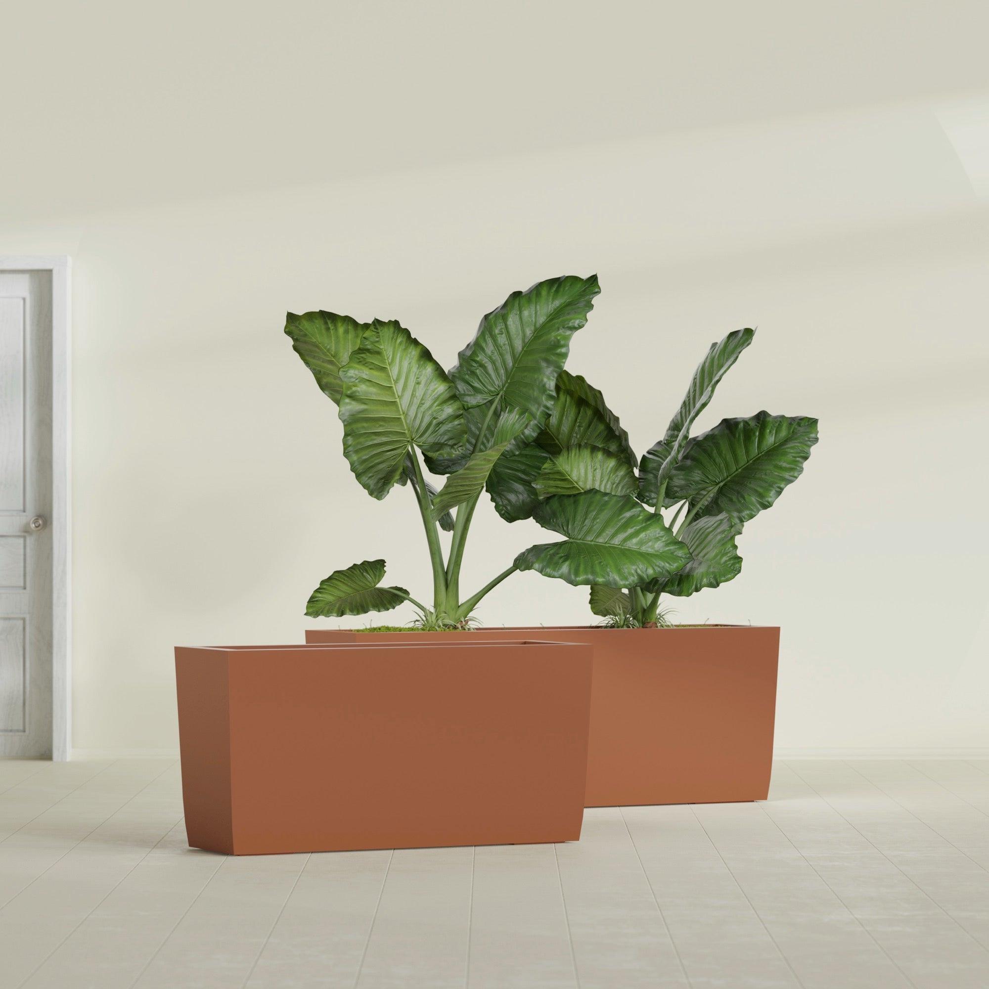Panama Large Long Rectangle Fiberglass Planter - 36 in x 12 in x 18 in - Matte Terracotta - Matte Terracotta,36 in x 12 in x 18 in