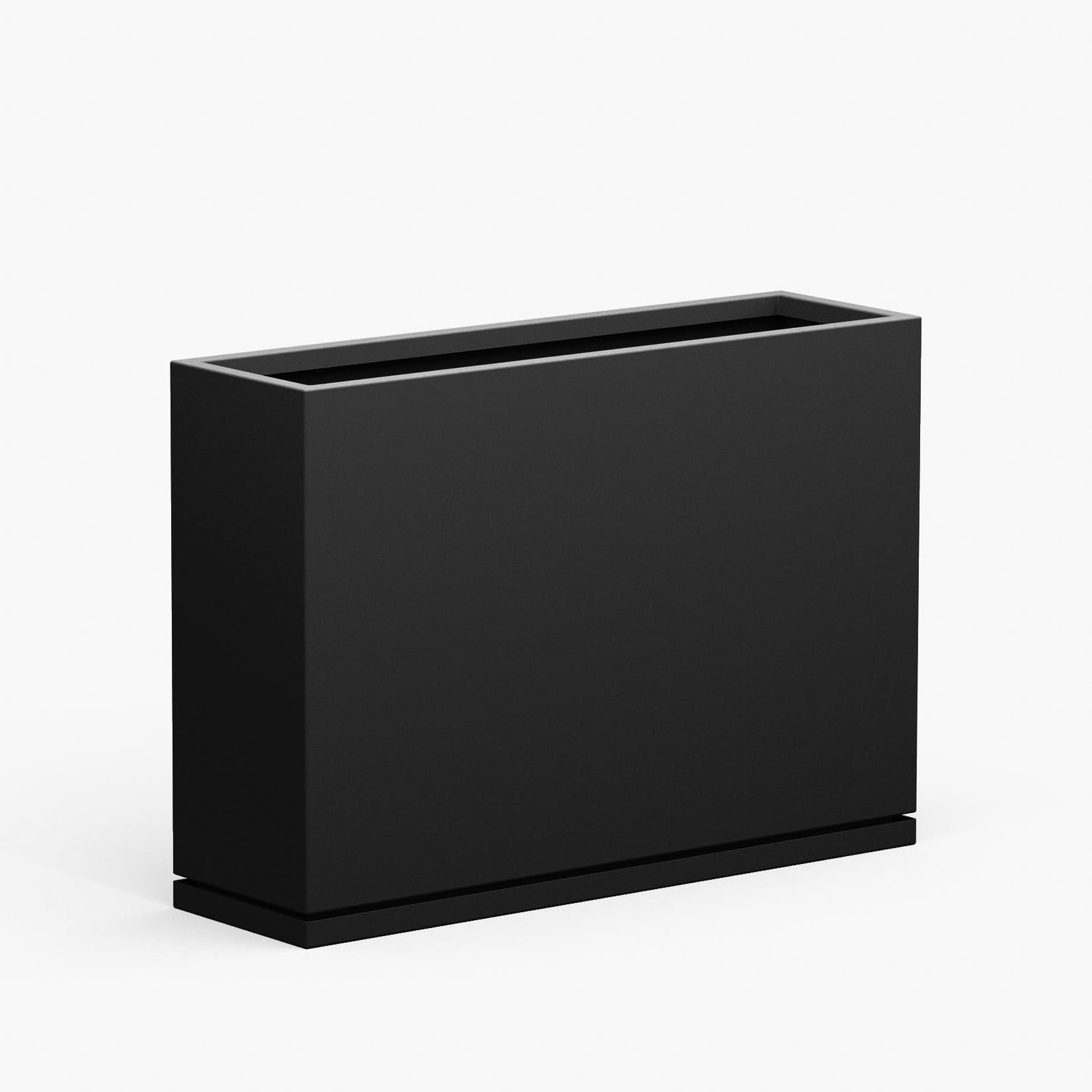 Medium Metal Rectangle Planter with Drip Tray - 24 in x 12.5 in x 24 in - Matte Black - Matte Black,24 in x 12.5 in x 24 in,With Drip Tray