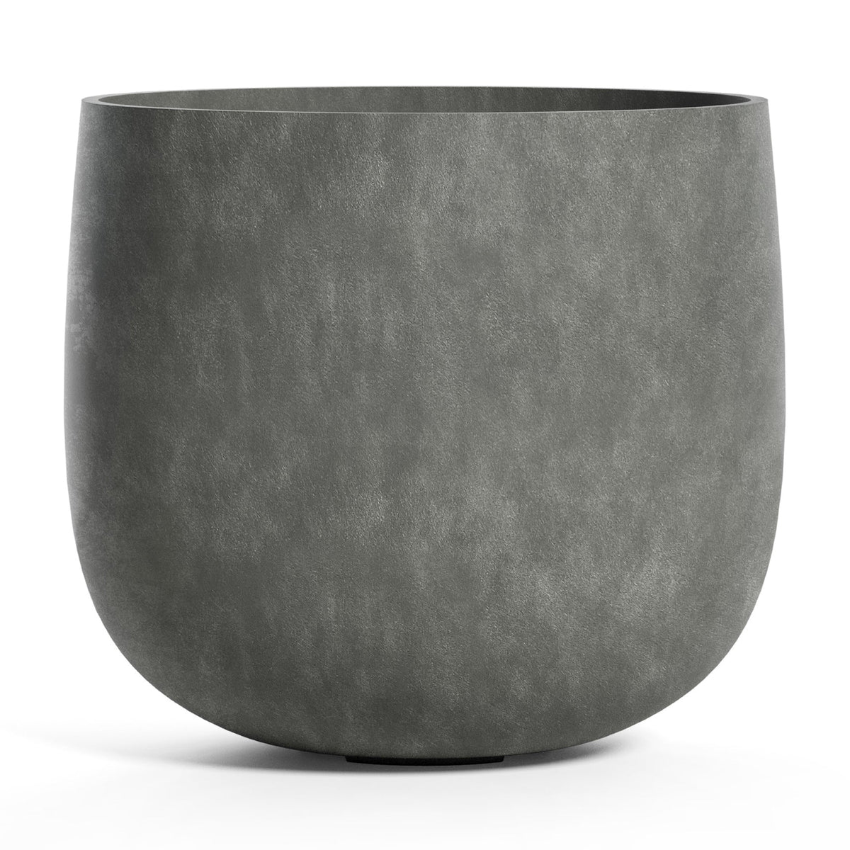 COSAPOTS Mondo Round Fiberglass Planter – Lightweight Indoor/Outdoor Plant Pot, Frost & Weather-Resistant, Handmade Modern Decorative Planter – 18.2" x 18.2" x 16.1" – Grey Stone - Grey Stone,18.2in diam. x 16.1in