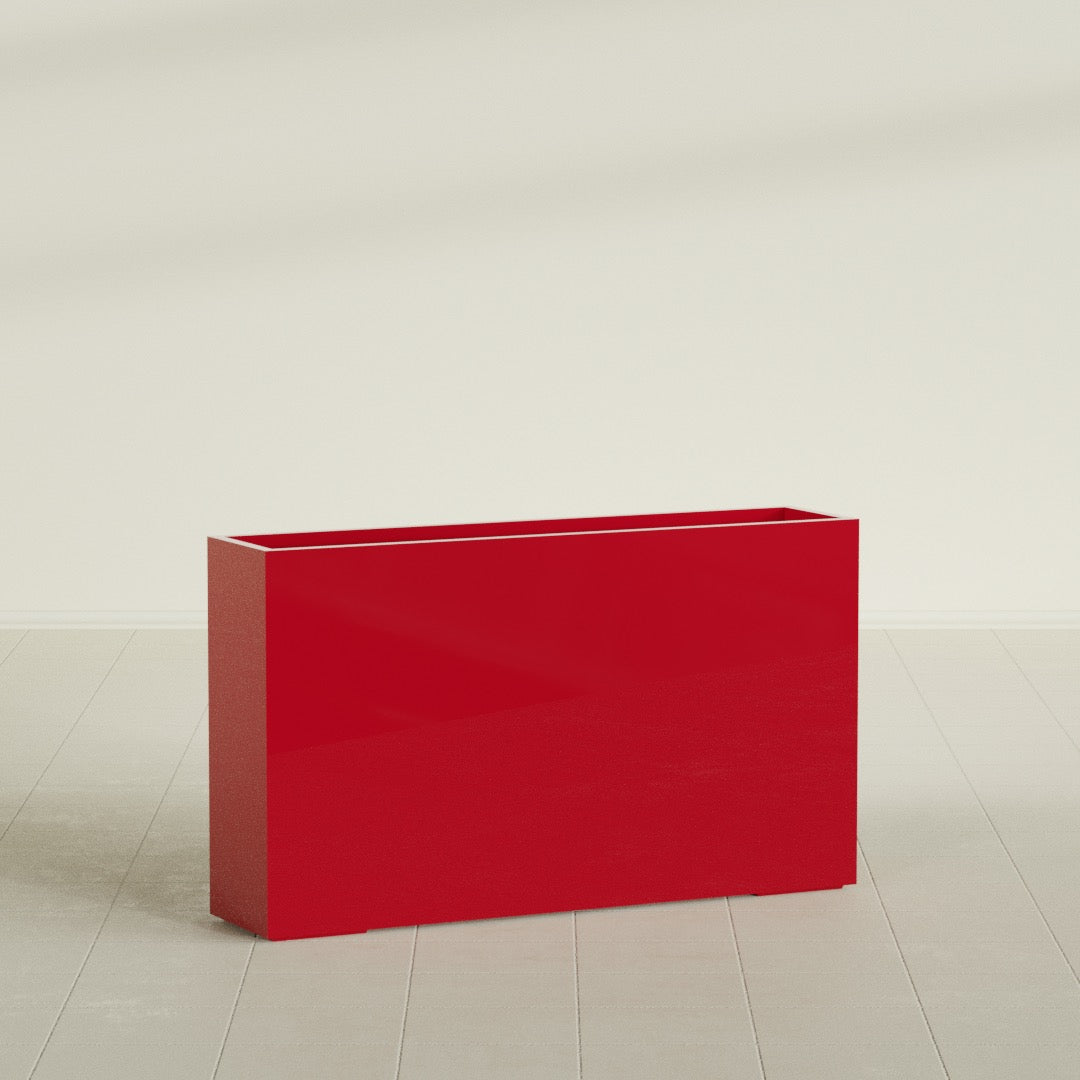 Perth Extra Large Long Rectangle Fiberglass Planter - 72 in x 16 in x 42 in - Gloss Red - Gloss Red,72 in x 16 in x 42 in
