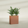 Milano Medium Narrow Rectangle Fiberglass Planter - 24 in x 10 in x 24 in - Matte Terracotta - Matte Terracotta,24 in x 10 in x 24 in