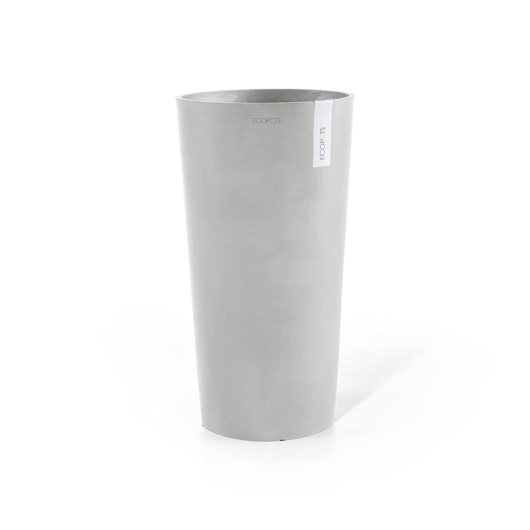 Amsterdam High Medium Tall Round Planter - 16 in x 16.25 in x 30 in - White Grey - White Grey,16 in x 16.25 in x 30 in,Planter Only