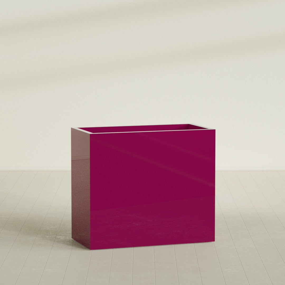 Darwin Extra Large Rectangle Fiberglass Planter - 48 in x 24 in x 42 in - Gloss Eggplant - Gloss Eggplant,48 in x 24 in x 42 in