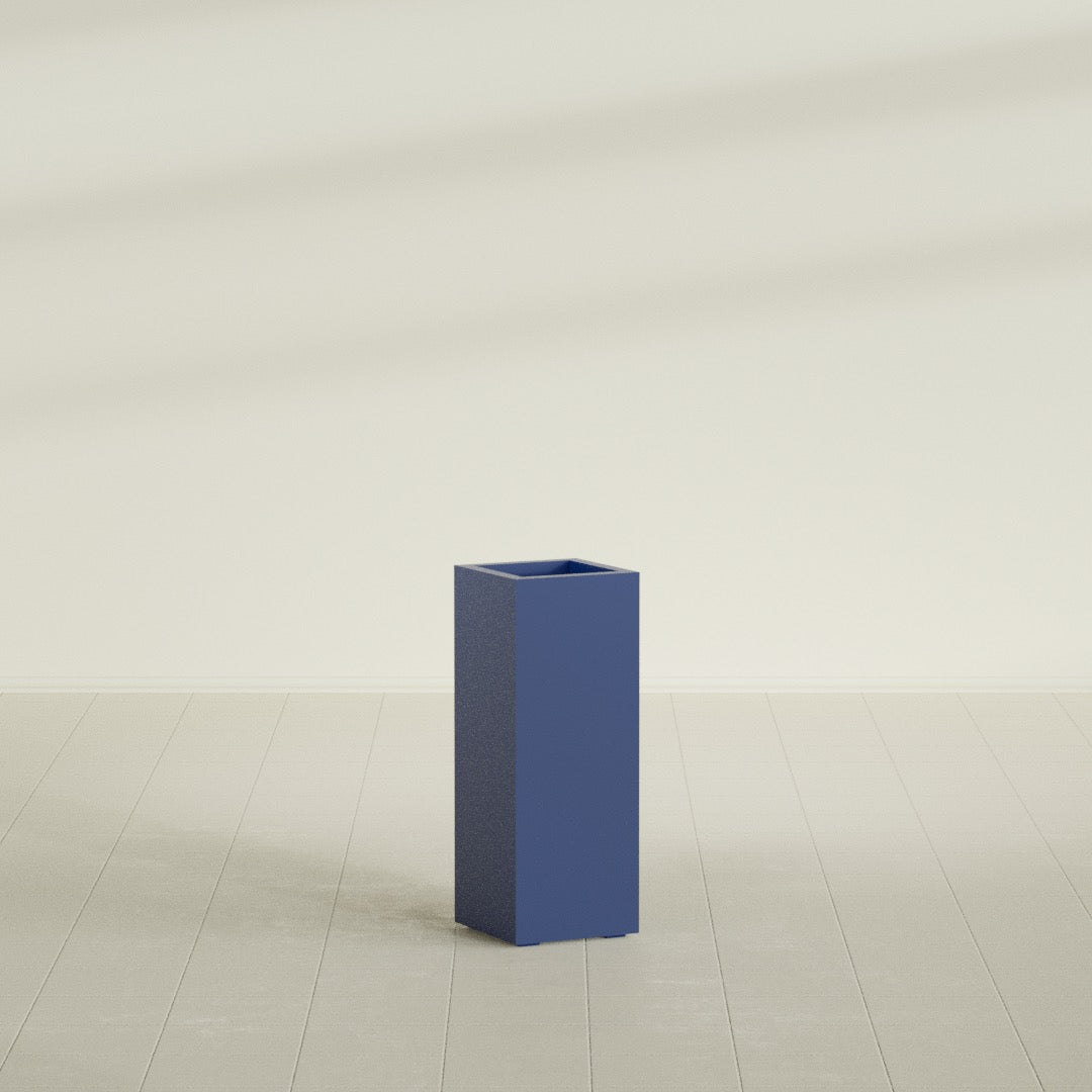 Delray Large Tall Rectangle Fiberglass Planter - 12 in x 12 in x 32 in - Matte Cobalt Blue - Matte Cobalt Blue,12 in x 12 in x 32 in