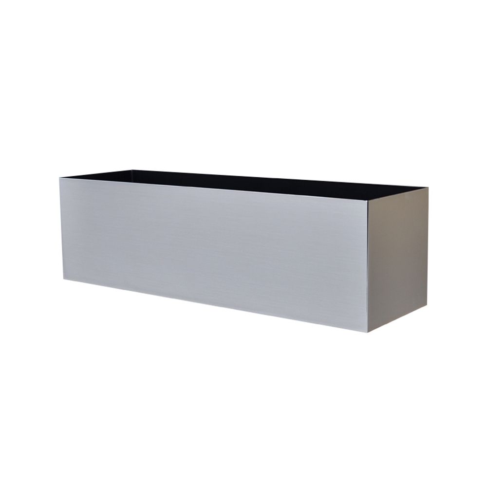 Large Rectangle Planter - 30 in x 7 in x 7 in - Brushed Aluminum - Brushed Aluminum,30 in x 7 in x 7 in