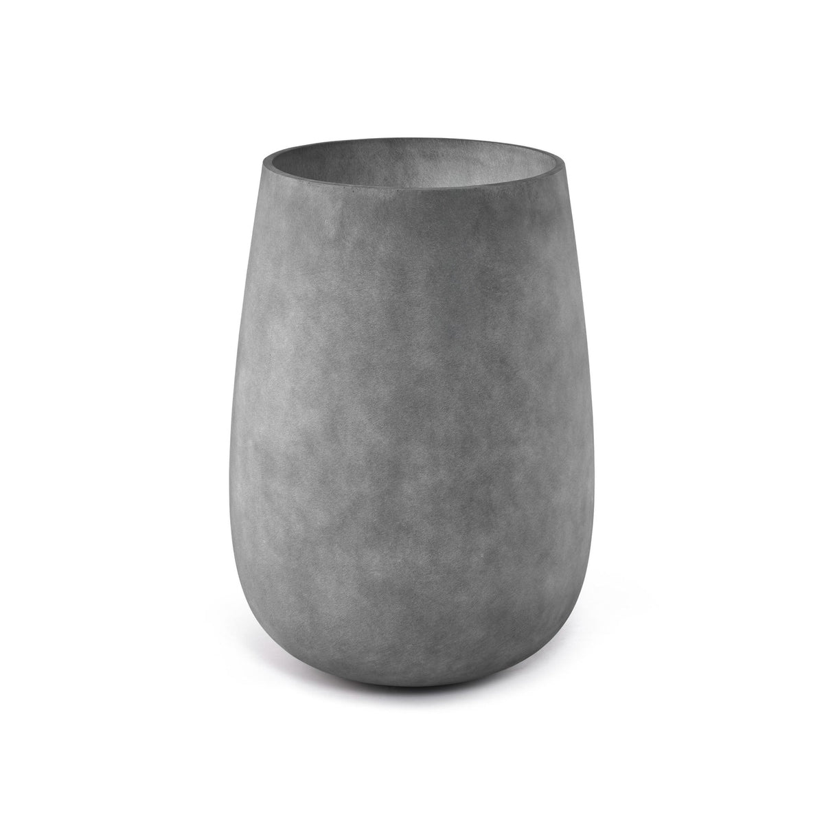 Mondo High Tall Planter – Concrete Stone Finish – Fiberglass Indoor/Outdoor and Weather-Resistant Round Planter (21.6" D x 35.4" H Exterior, 20.3" D x 35.4" H Interior) - Concrete Stone,21.6 in diam. x 35.6 in