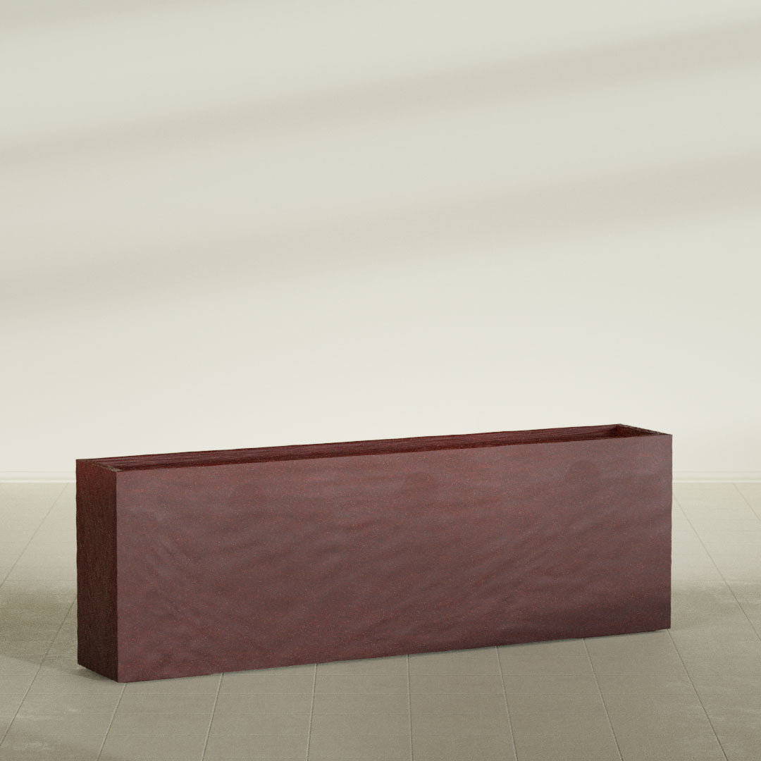 ProTone Fiberglass Premium Finish Extra Large Rectangle Planter - 72 in x 12 in x 24 in - Weathered Steel - Rust - Weathered Steel - Rust,72 in x 12 in x 24 in