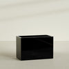 Brisbane Extra Large Long Rectangle Fiberglass Planter - 48 in x 24 in x 32 in - Gloss Black - Gloss Black,48 in x 24 in x 32 in