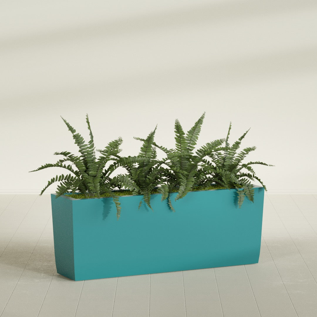 Panama Extra Large Long Rectangle Fiberglass Planter - 48 in x 12 in x 18 in - Satin Sea Foam - Satin Sea Foam,48 in x 12 in x 18 in