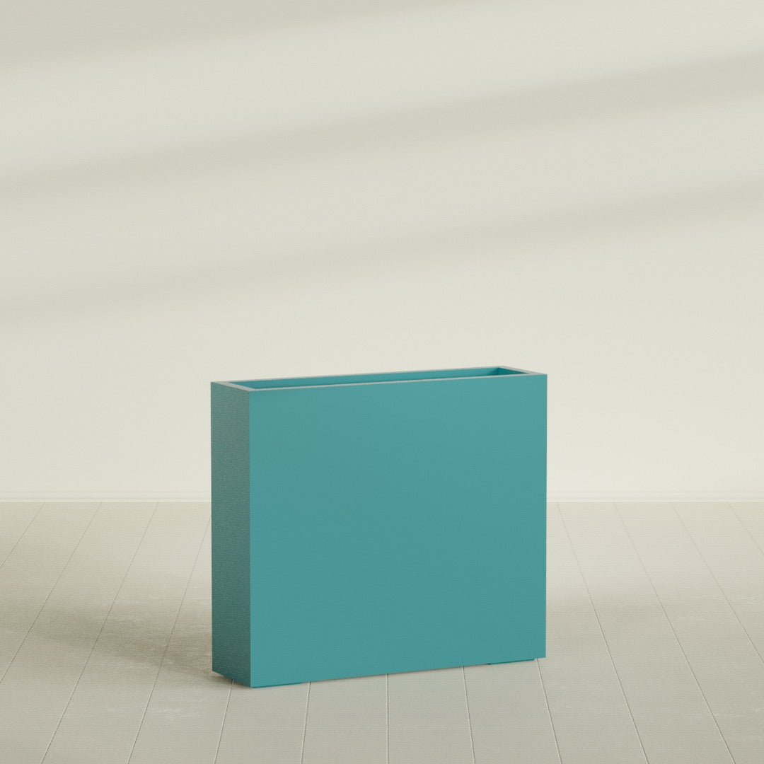 Amesbury Large Narrow Rectangle Fiberglass Planter - 36 in x 10 in x 32 in - Satin Sea Foam - Satin Sea Foam,36 in x 10 in x 32 in