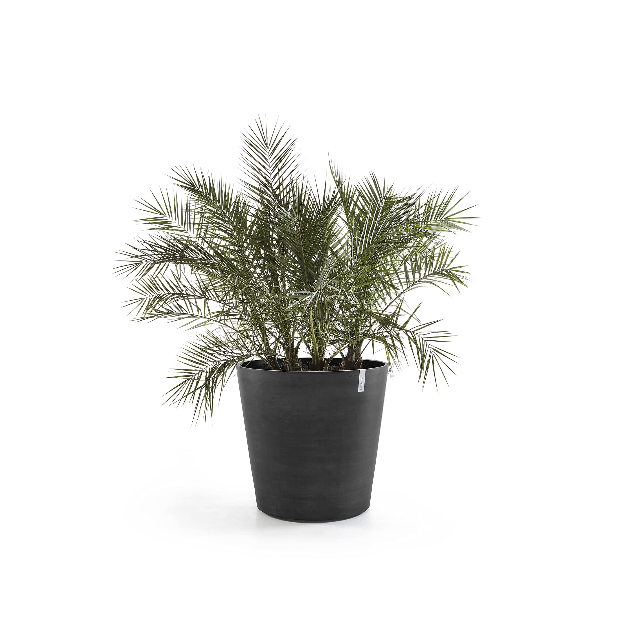 Amsterdam Medium Round Planter with Wheels - 23.5 in x 23.5 in x 22 in - Dark Grey - Dark Grey,23.5 in x 23.5 in x 22 in