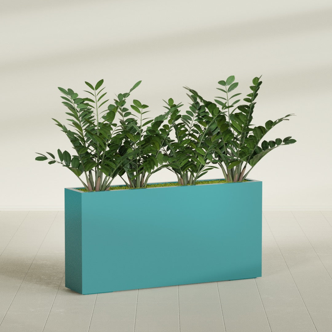 Milano Extra Large Narrow Rectangle Fiberglass Planter - 48 in x 10 in x 24 in - Satin Sea Foam - Satin Sea Foam,48 in x 10 in x 24 in